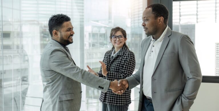 Business,People,Shaking,Hands,,Finishing,Up,Meeting,,Business,Etiquette,,Congratulation,